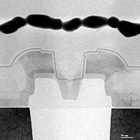 (a) フラッシュメモリ STEM-BF像