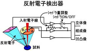 日本電子製BEI検出器の概略図