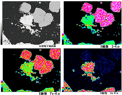 黄銅鉱のカラーマップ
