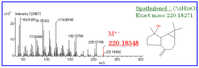 Fig.3　Mass spectrum of Spathulenol
