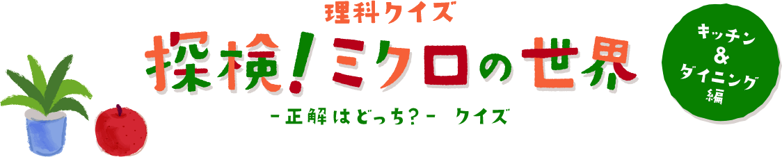 探検！ミクロの世界 ～キッチン＆ダイニング編～ -正解はどっち？- クイズ