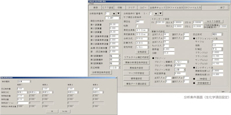 分析条件 (生化学項目設定)