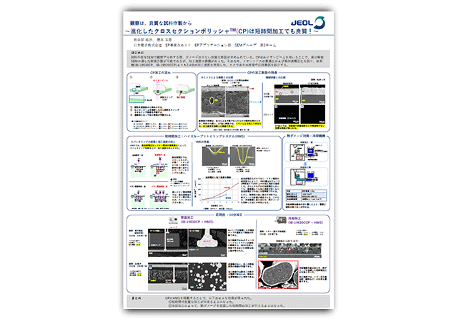 観察は、良質な試料作製から ～進化したクロスセクションポリッシャ(TM) (CP) は短時間加工でも良質！～