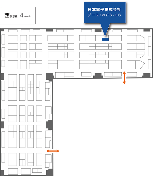 nano tech 2020 会場案内図(日本電子ブース)
