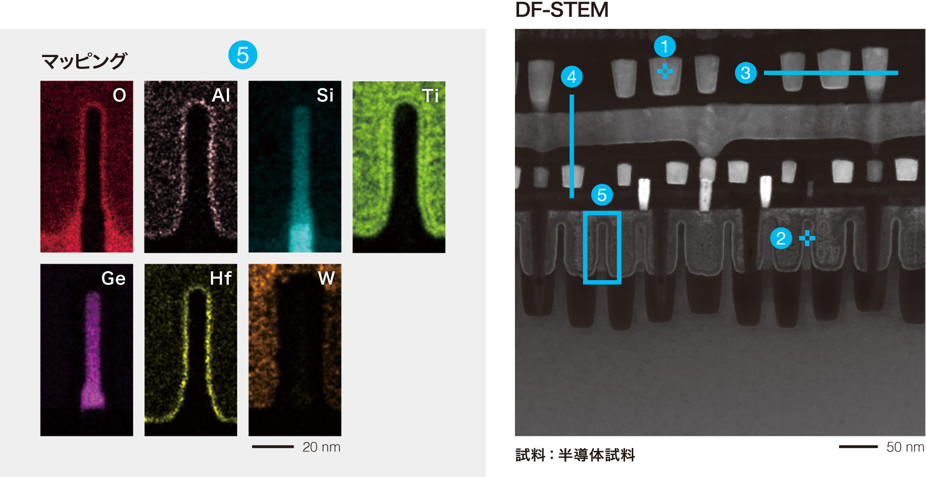 マッピング、DF-STEM (試料：半導体試料)