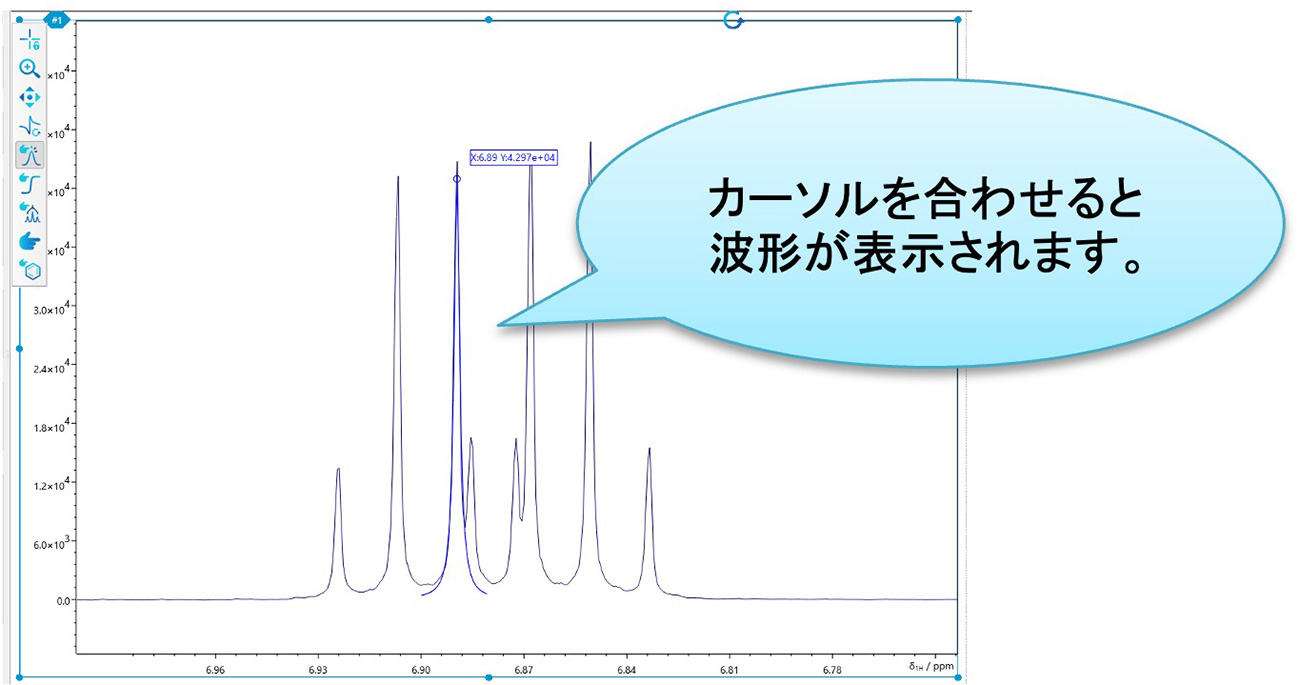 カーソルを合わせると波形が表示されます。