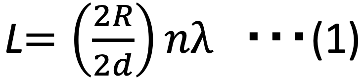 L= (2𝑅/2𝑑)𝑛λ ... (1)