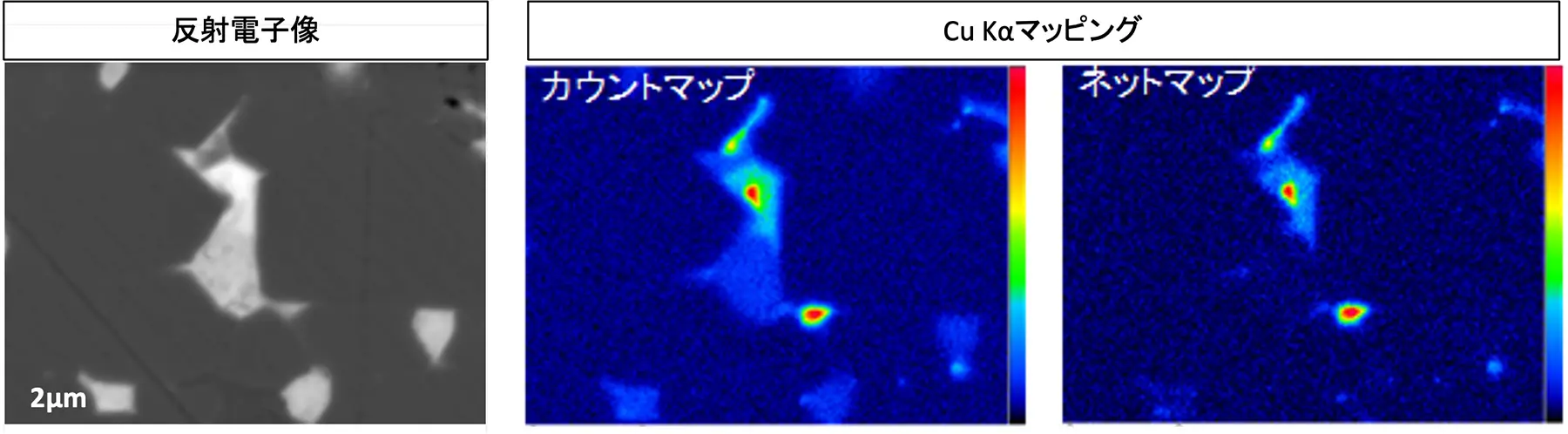 反射電子像とCu Kαマッピング