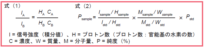 qNMR : 1H-NMRによる内部標準法の原理