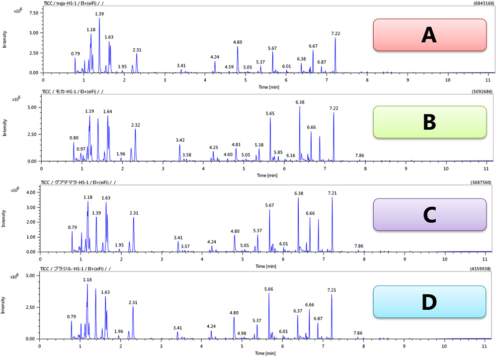 GC-TOFMS JEOL / TIC chromatograms