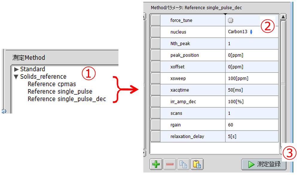 NMRソフトウェアDelta v5.3 標準Automation: Solids_reference