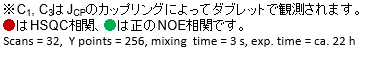 図3　HSQC-NOESYの拡大図の説明