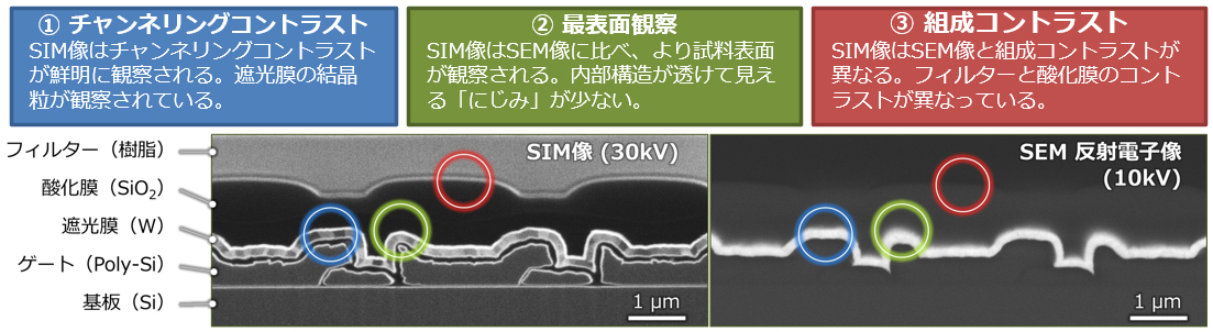 Fig.3 CCDセンサーのFIB断面の観察像