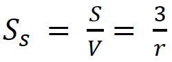 𝑆𝑠 =  𝑆/𝑉=  3/𝑟 