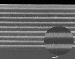 図8 SiO2 /Ta2O5多層膜（19 層）のSEM 断面像