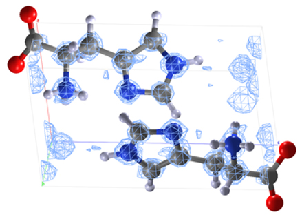 L-histidine A molecular model