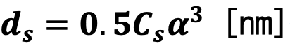ds = 0.5Csα3 [nm]