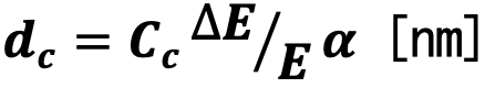 dc =Cc  ∆E⁄Eα [nm]