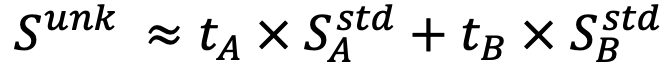 S^unk  ≈t_A×S_A^std+t_B×S_B^std